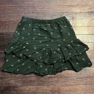 Madewell Green Floral Ruffle Tiered Mini Skirt Women’s XS